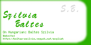 szilvia baltes business card